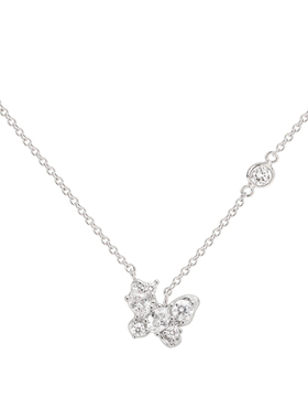 EVESENSE破碎蝴蝶镶钻项链原创小众设计高级感银色精致锁骨链新款