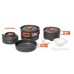 北山狼户外铝合金锅具露营便携烧水壶卡式炉专用野营套锅炊具套装