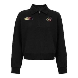 25春季新品 NBA ATELIER女士丹佛掘金队印花Polo长袖宽松卫衣