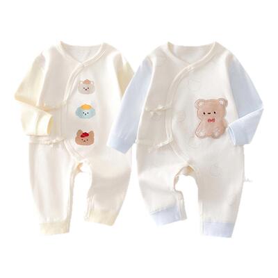 2件新生婴儿衣服2026春秋装新款a类纯棉蝴蝶衣初生宝宝四季哈衣服