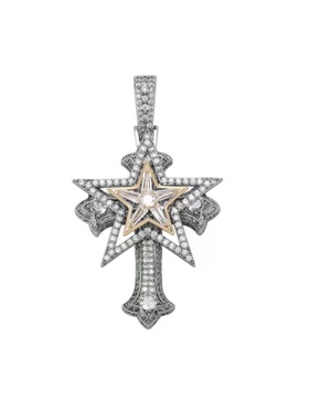 Mr.Blingggggg旋转星星十字架坠