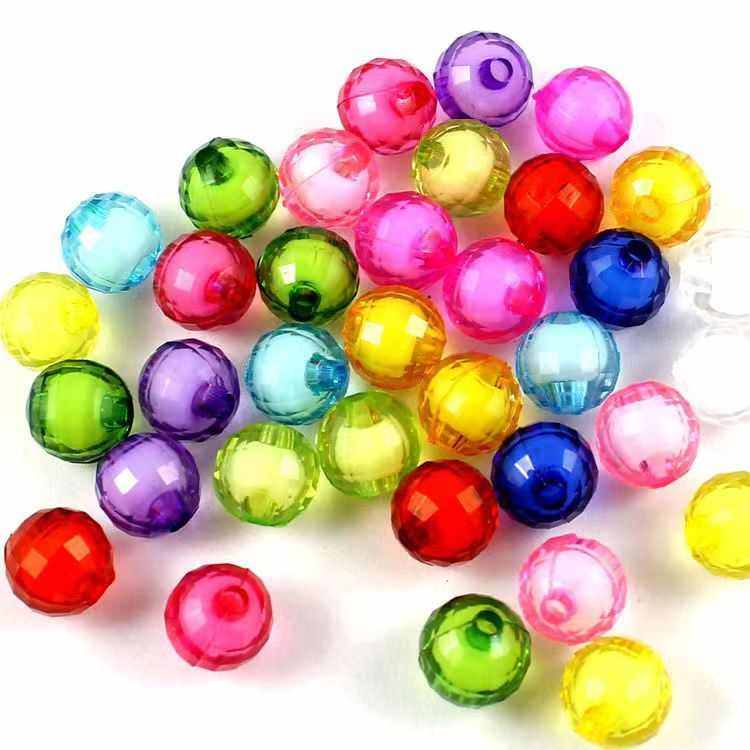 8/10/12mm地球珠中珠96面冬青果材料散珠子编织珠子混搭