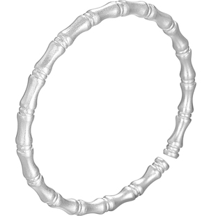 老银匠s999足银手镯竹节开口女生年轻款送女友古法节节高纯银镯子