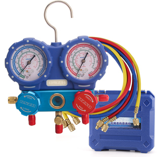 大圣加氟表WK-P6003S R22/R404A/R134冷媒压力表双表阀防震表组
