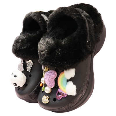 crocs洞洞鞋卡骆驰厚底棉拖女鞋