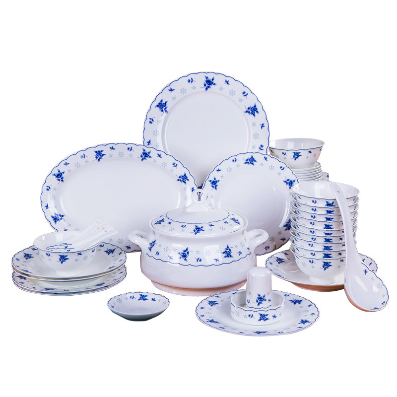 景德镇陶瓷器骨瓷餐具菜盘中式