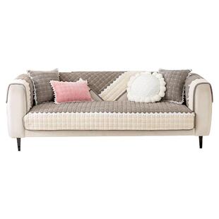 加厚绗绣四季通用皮沙发垫子2026新款防滑皮沙发套罩坐垫子盖布巾