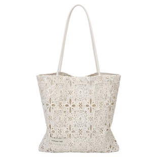 亮片白色蕾丝单肩包托特包帆布包大容量小众设计轻奢巨好看通勤女