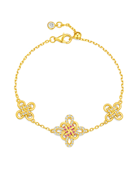 MITHAOL金结繁花手链轻奢小众精致高级感新中式中国结手饰女款银