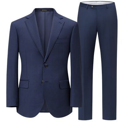 柏品CERRUTI1881面料暗窗格高支纱西服套装男秋商务正装礼服西装