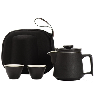 陶瓷茶水分离带内胆盖碗茶杯套装主人杯家用功夫茶具黑陶大容量