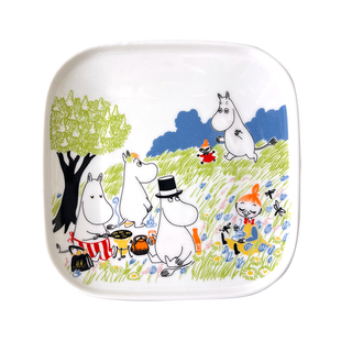 芬兰姆明moomin陶瓷四季碟子骨碟小盘子甜品碟托盘收纳盘瓷陶餐具