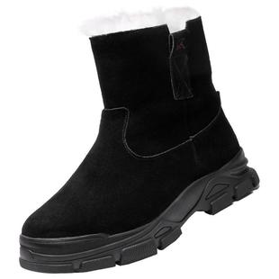 强人3515冬季羊毛靴男加厚保暖蒙古靴东北大棉鞋皮毛一体雪地靴子