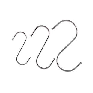 大中小s型挂钩晒香肠腊肉钩子厨房多功能金属挂钩免打孔s勾晒香肠