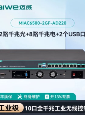 议价迈威千兆工业无线AC2光8电2USB双核四线程无线AC控制器MIAC65