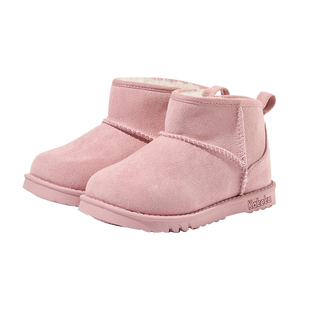 卡特兔雪地靴2023新款冬季男童加绒棉鞋女童保暖短靴儿童高帮童鞋