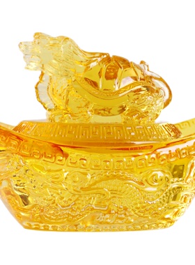 水晶元宝龙龟聚宝盆家用进宝如意