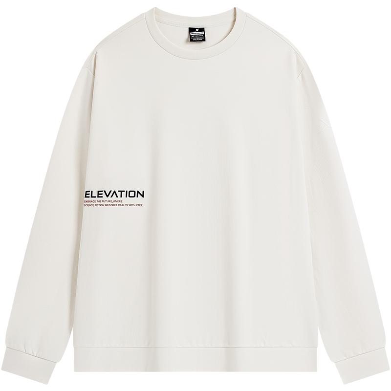 特步卫衣外套男士2025年春秋官方运动休闲宽松套头衫976329920021