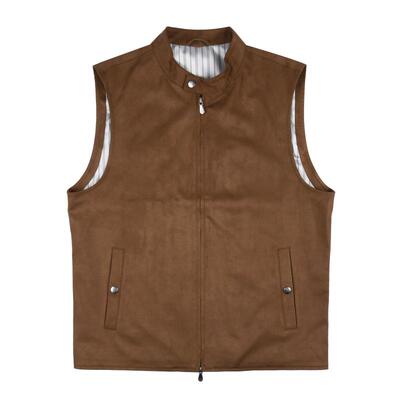 雷迪波尔麂皮绒老钱风背心