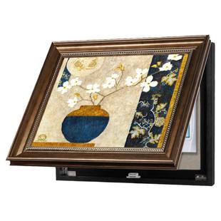 美式电表箱装饰画左右推拉遮挡餐厅配电箱开关盒挂画复古2025新款