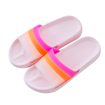 KHD品牌彩虹鞋女泫雅风新款百搭室内家居家柔软舒适平底一字拖鞋