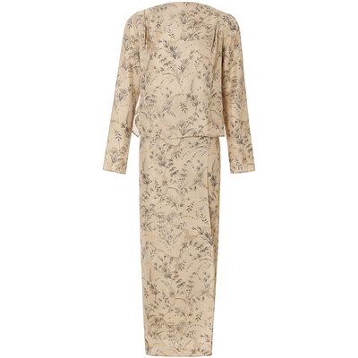 从那以后法式复古连衣裙高级感穿搭碎花裙长袖长裙系带裙子初春女