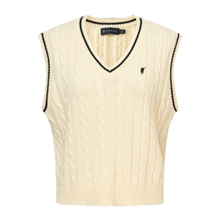 【特惠】POLOWALK女士针织背心2025秋冬新款绞花针织坎肩韩版马甲