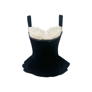 Lazy Didi黑丝绒蛋糕 吊带胸衣纱裙收腰加棉外套立裁鱼尾摆公主