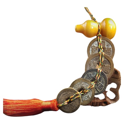 真品五帝钱挂件门对门压门槛葫芦