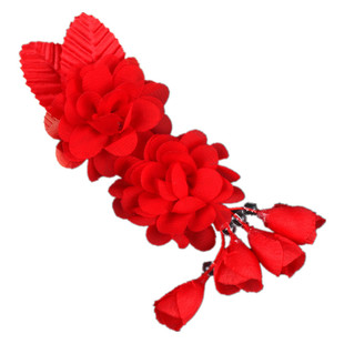 新款专业戏曲头花鬓花京越剧青衣花旦小旦丫鬟耳边花双朵头饰绢花