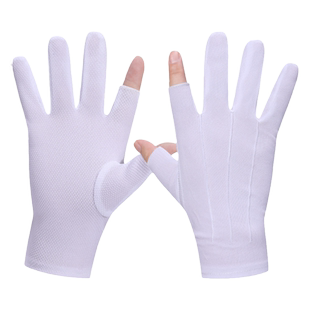 男女夏季开车骑行春秋防晒防滑透气触屏全指薄款三筋礼仪白手套