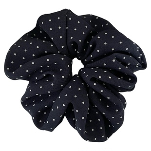 藏青色的知性感~波点大肠发圈女扎头发饰高级感发绳韩国头饰头绳