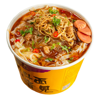 老刘头粉豆面12大桶装整箱方便面粉丝豆皮泡面速食懒人夜宵非油炸
