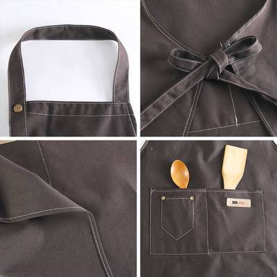 帆布家用厨房围裙女防水防油大人网衣红工作服新款爱护男士可做饭
