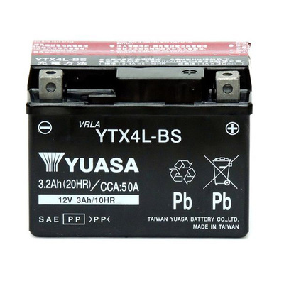 适用新大洲本田SDH50QT-43/41自由50天虹90汤浅YTX4L-BS电瓶电池