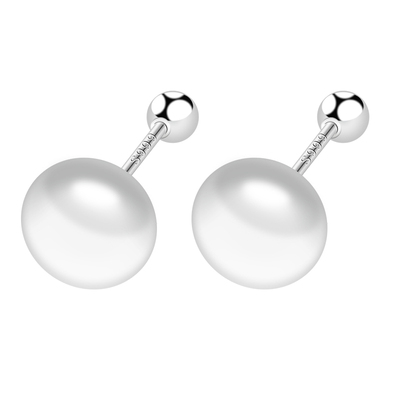 999足银淡水珍珠拧扣耳钉女
