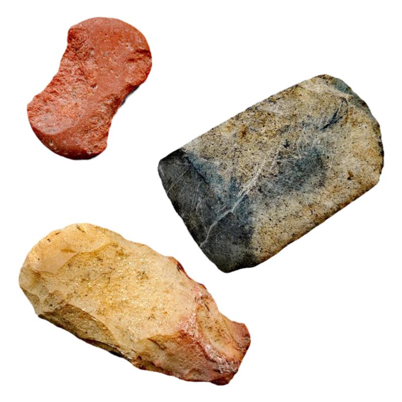 石器石球石网坠石锛石斧石刀标本