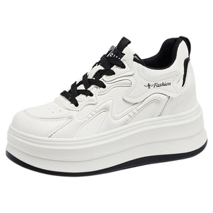 超轻软底小白鞋女款2026新款春季小个子8cm厚底内增高女鞋不累脚