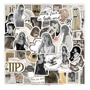 50张霉霉杂志新专辑泰勒欧美明星周边涂鸦贴纸装饰笔记本头盔相框画吉他水杯电动车滑板iPad手机DIY防水贴纸