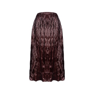 Unawares. 高级肌理感工艺褶皱仿皮感半身裙