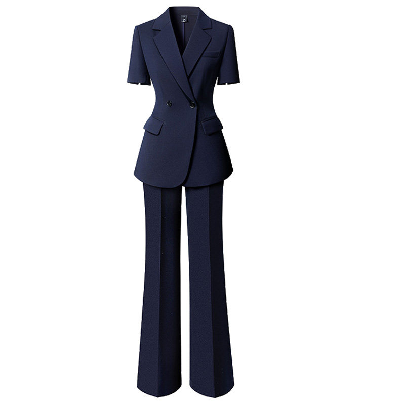 高级感短袖职业西装套装女夏气质修身职场上班工作服白领通勤工装