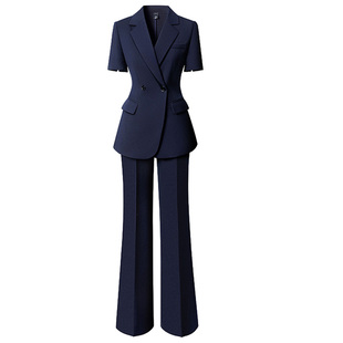 高级感短袖职业西装套装女夏气质修身职场上班工作服白领通勤工装