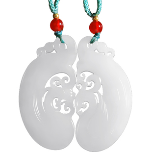 新疆和田玉羊脂白玉龙凤呈祥玉佩情侣款玉石吊坠定情信物玉牌挂件
