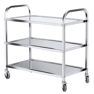 304加厚三层不锈钢餐车摆摊小推车收餐车收碗餐厅送餐上菜车商用