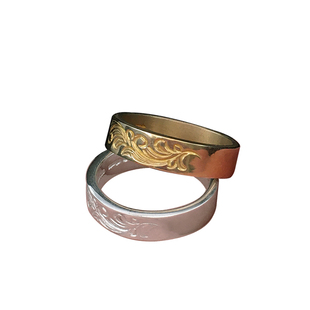 银创日本松井DearBlossom 细唐草戒指925银18K金情侣时尚个性指环