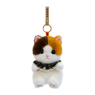 仿真暹罗猫三花猫金渐层毛绒玩具猫咪小猫挂件钥匙扣包包挂饰装饰