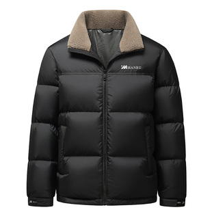 鸭鸭爸爸装羽绒服男25冬季新款时尚翻领百搭短款加厚保暖极寒外套