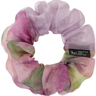 shes茜子奥莱油画感莫奈渐变撞色拼接朦胧感马尾扎发发圈发绳女