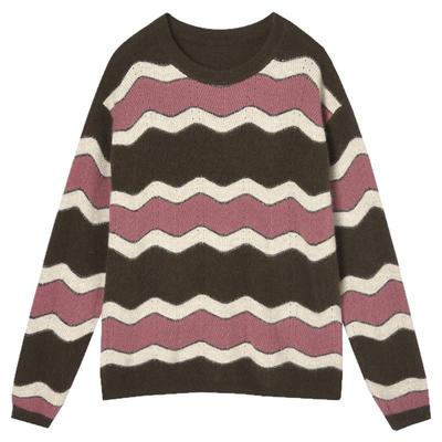 波浪纹上衣含羊毛舒适毛衣