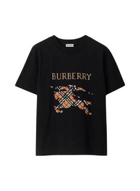 马术骑士徽标棉质T恤衫BURBERRY